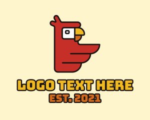 Red Geometric Parrot  logo