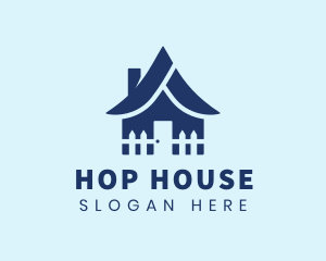 Blue House Fence logo design