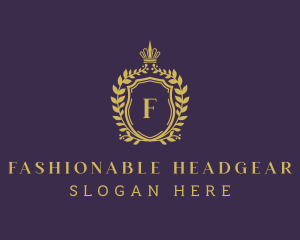 Gold Royal Shield Hotel logo design