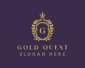 Gold Royal Shield Hotel logo design