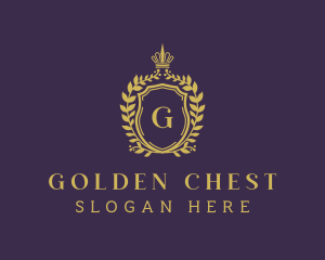 Gold Royal Shield Hotel logo design