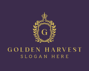 Gold Royal Shield Hotel logo design