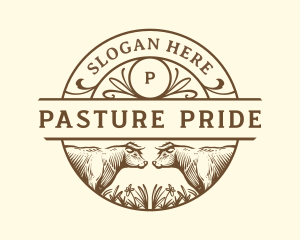 Cow Livestock Cattle logo
