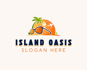 Sunglasses Beach Island logo design