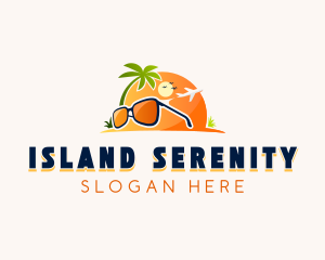 Sunglasses Beach Island logo design