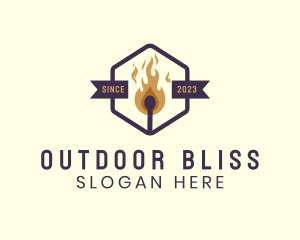 Outdoor Fire Matchstick logo design