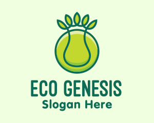 Green Eco Tennis Ball logo design