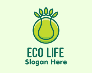 Green Eco Tennis Ball logo design