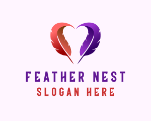 Heart Feather Blogger logo design