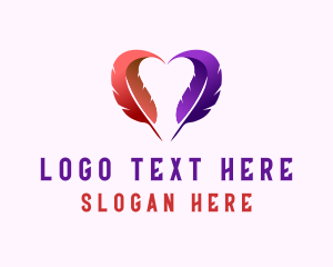 Heart - Heart Feather Blogger logo design