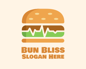 Hamburger Sandwich Pulse logo design