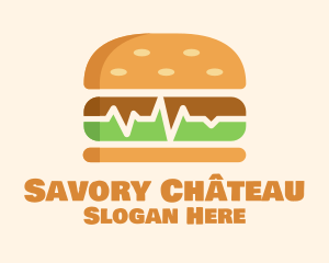 Hamburger Sandwich Pulse logo design