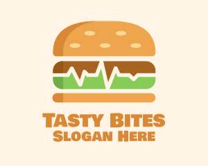 Hamburger Sandwich Pulse logo design