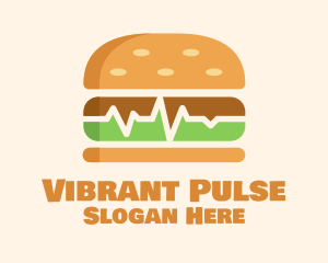 Hamburger Sandwich Pulse logo design