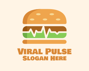 Hamburger Sandwich Pulse logo design