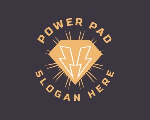 Diamond Thunderbolt Power logo design