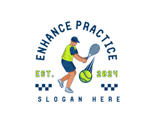 Tennis Racket Player logo design