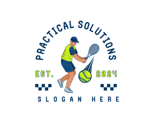 Tennis Racket Player logo design