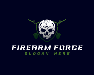 Shield Skull Firearm logo design