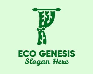 Green Eco Curtain  logo design