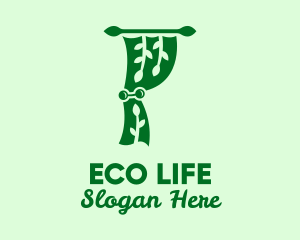 Green Eco Curtain  logo design