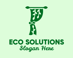 Green Eco Curtain  logo design