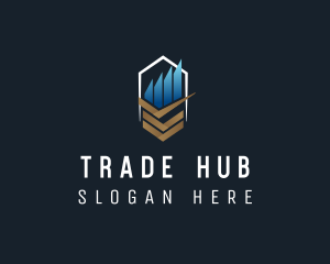 Trading Chart Checkmark logo design