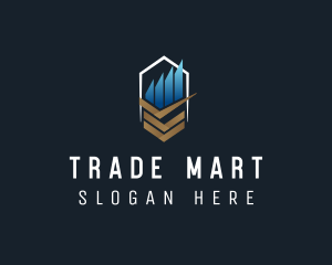 Trading Chart Checkmark logo design