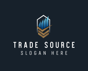 Trading Chart Checkmark logo design