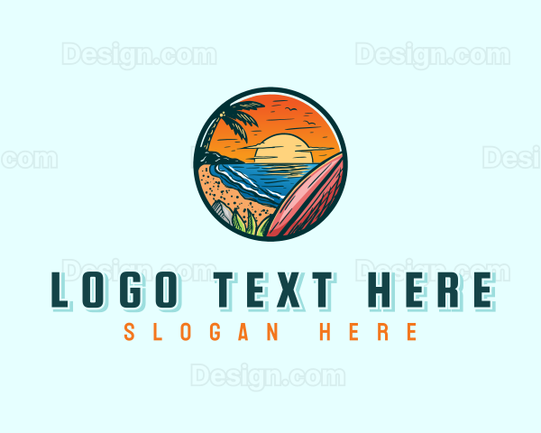 Island Beach Sunset Logo