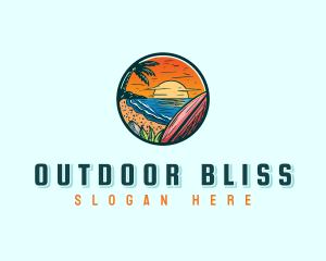 Island Beach Sunset logo design