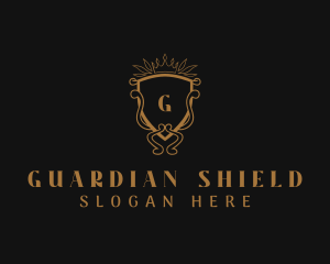 Ornamental Crown Shield logo design