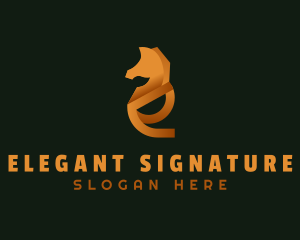 Elegant Horse Company Letter E logo design