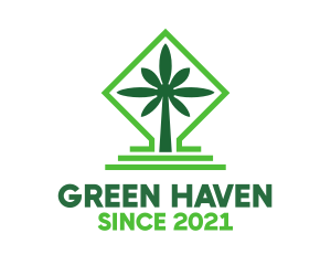 Green Cannabis Shrine logo design