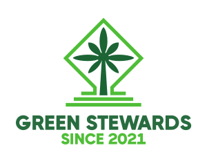 Green Cannabis Shrine logo design