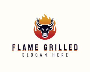 Flame Grilled Bbq logo design