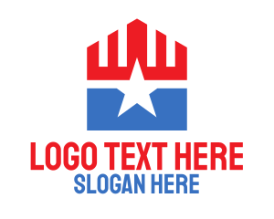 Patriotic Star Pentagon logo design