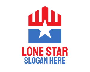 Patriotic Star Pentagon logo design