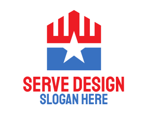 Patriotic Star Pentagon logo design