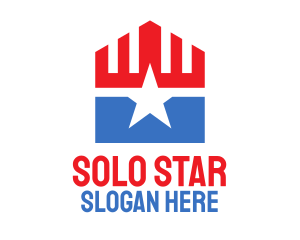 Patriotic Star Pentagon logo design