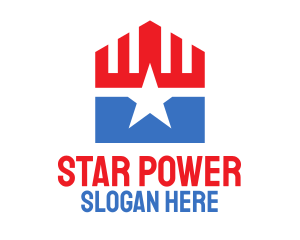 Patriotic Star Pentagon logo design