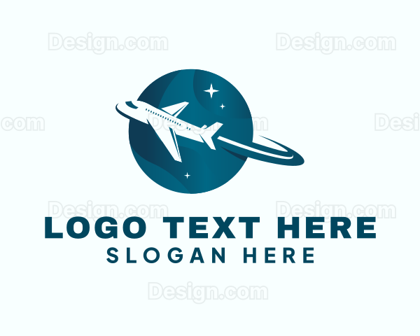 Flying Airplane Transport Logo