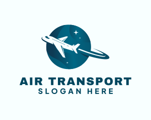 Flying Airplane Transport logo design