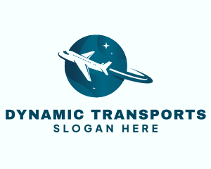 Flying Airplane Transport logo design