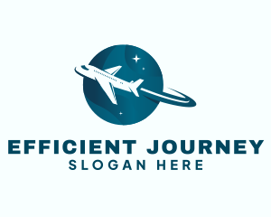 Flying Airplane Transport logo design