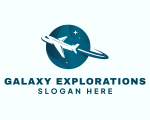 Flying Airplane Transport logo design