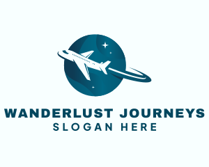 Flying Airplane Transport logo design