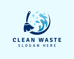 Water Mop Cleaning  logo design