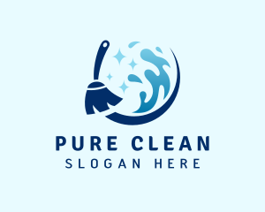 Water Mop Cleaning  logo design