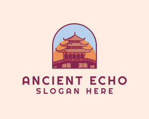 Chinese Temple Landmark logo design